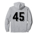 Number 45 Backside 80S 90S Team Jersey Hoodie - Custom Art Print Unisex - T-Shirt, Sweatshirt, Hoodie