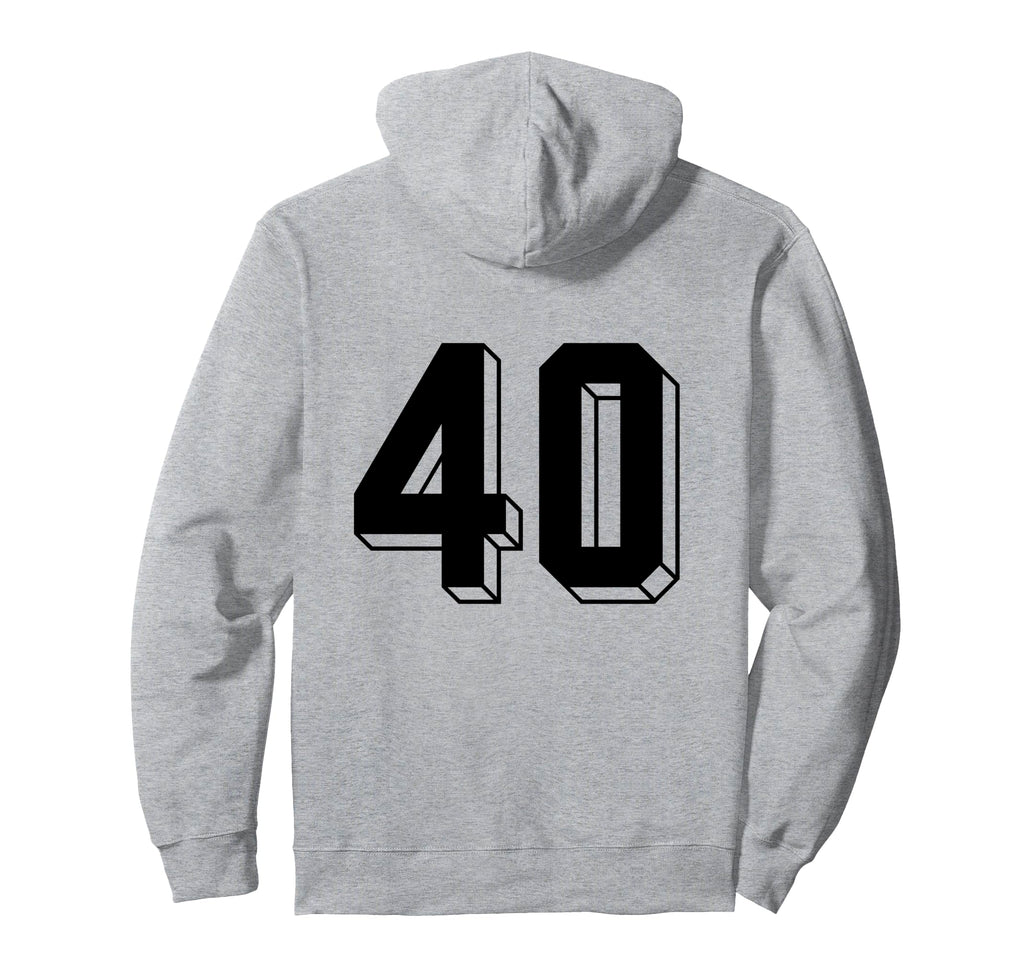 Number 40 Backside 80S 90S Team Hoodie - Casual Everyday Wear Men Women - T-Shirt, Sweatshirt, Hoodie