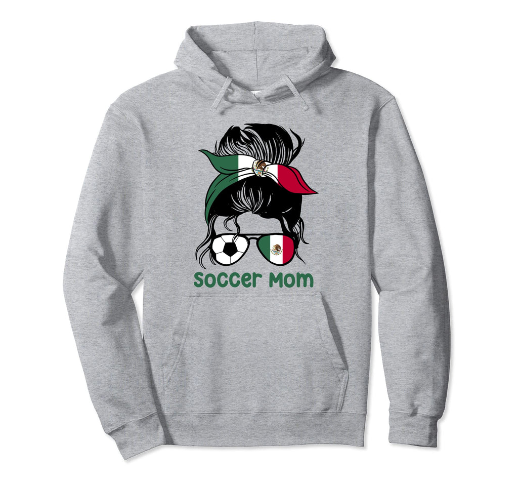 Soccer Mom Mexico Messy Bun Mothers Day Hoodie - Unique Graphic Men Women - T-Shirt, Sweatshirt, Hoodie