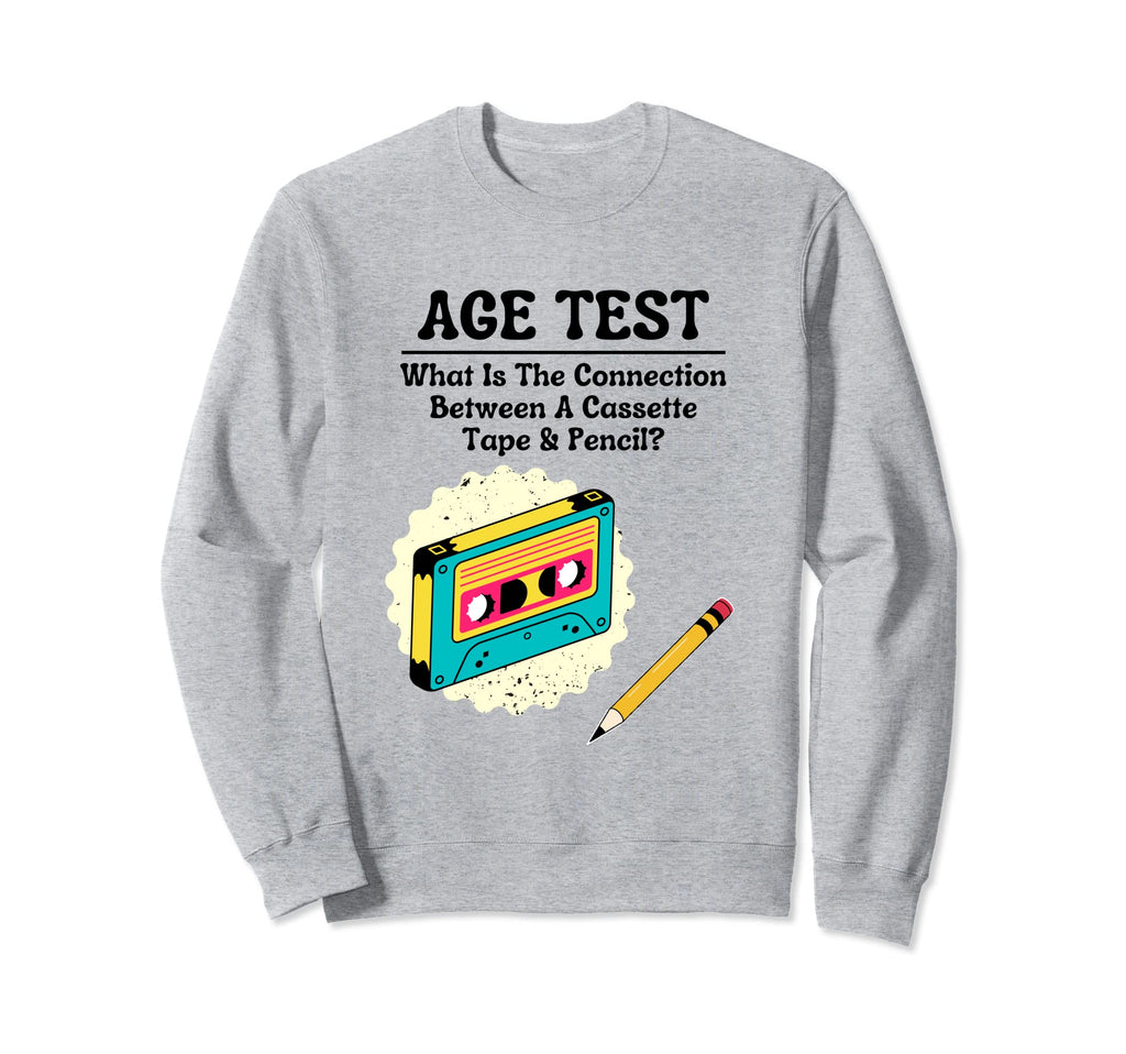 70S 80S 90S Cassette Tape Pencil Sweatshirt - Trendy Graphic for Adults - T-Shirt, Sweatshirt, Hoodie