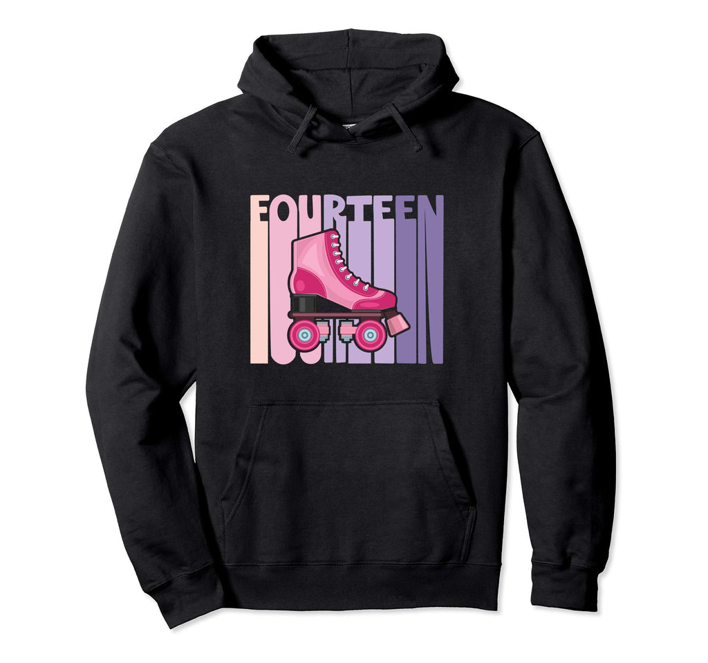 14 Year Old Roller Skating Birthday Hoodie - Streetwear Style Men Women - T-Shirt, Sweatshirt, Hoodie