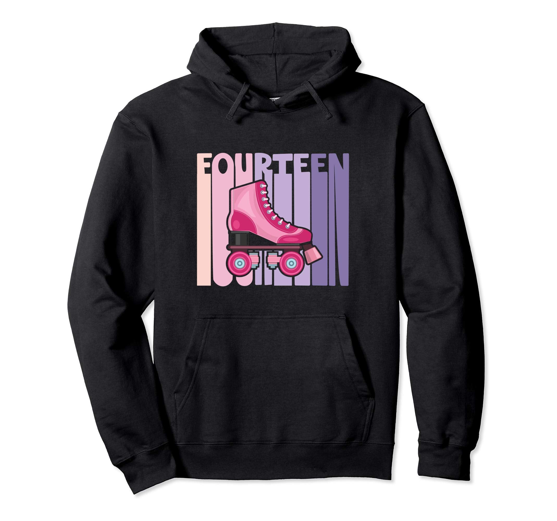 14 Year Old Roller Skating Birthday Hoodie - Streetwear Style Men Women - T-Shirt, Sweatshirt, Hoodie