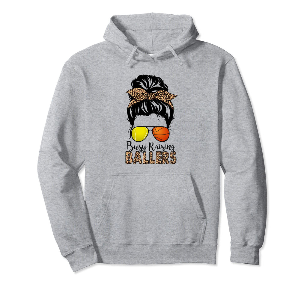Busy Raising Ballers Tennis Football Hoodie - Casual Everyday Wear Unisex - T-Shirt, Sweatshirt, Hoodie