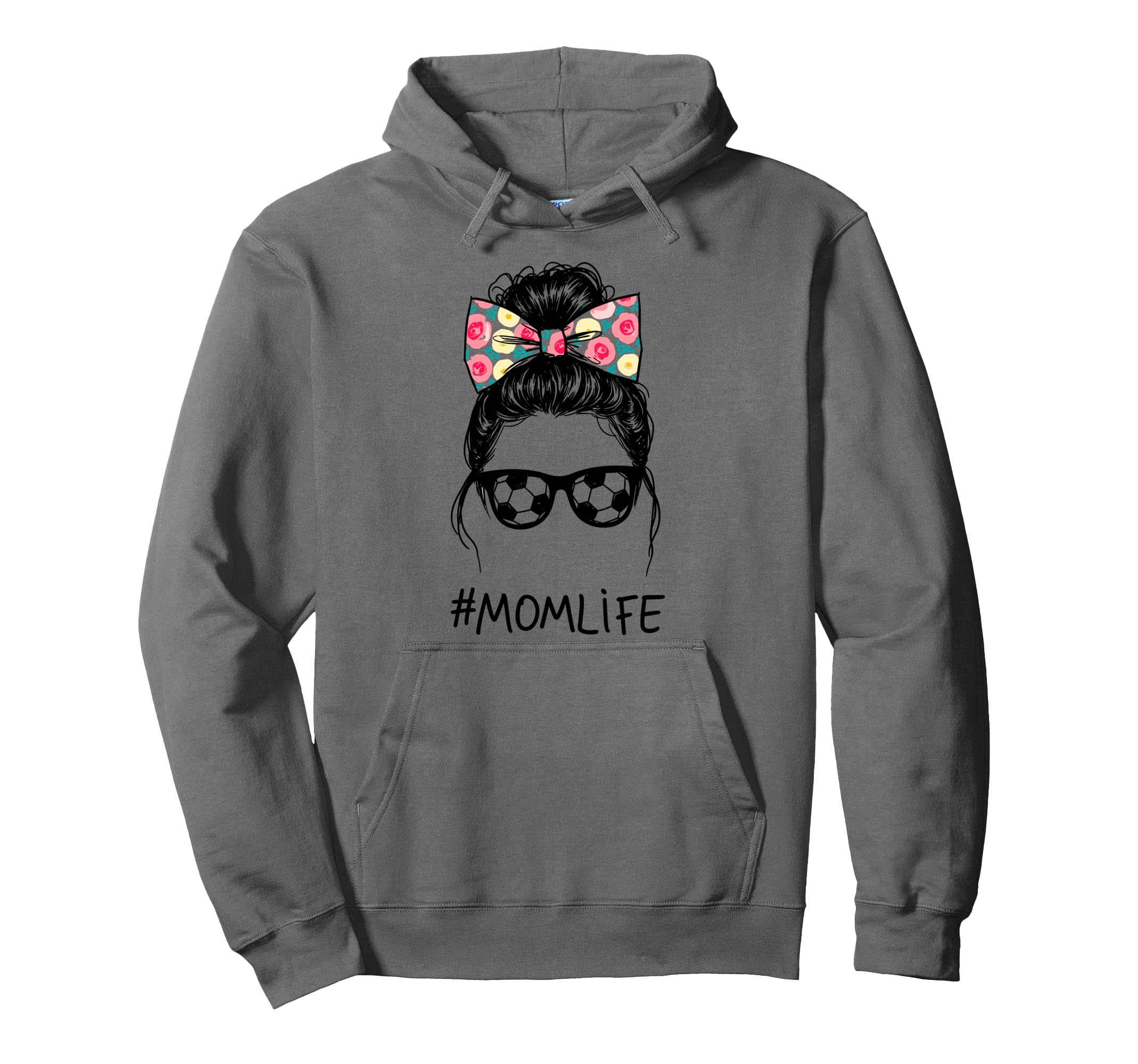 Messy Bun Bandana Soccer Mom Life Hoodie - Fun Novelty Design Men Women - T-Shirt, Sweatshirt, Hoodie