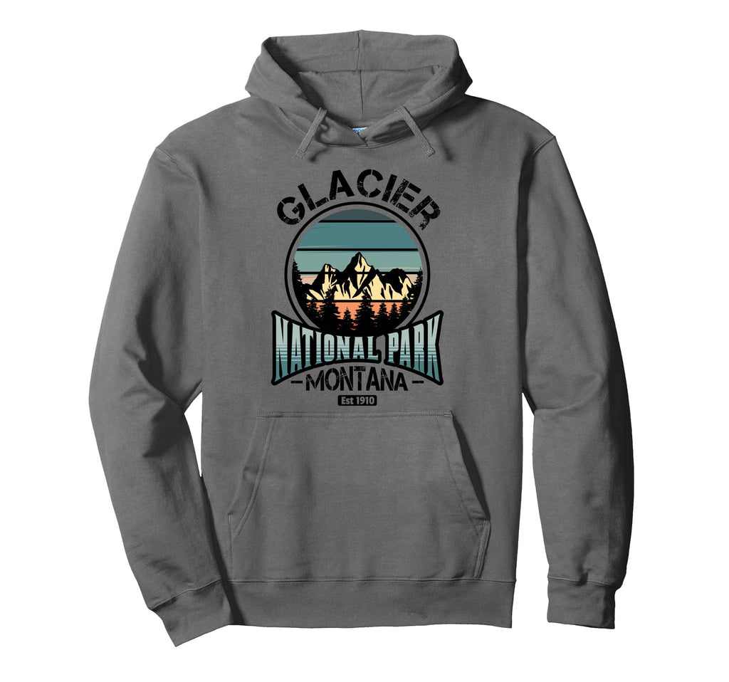 Glacier National Park Montana 1910 Hoodie - Minimalist Print Unisex - T-Shirt, Sweatshirt, Hoodie