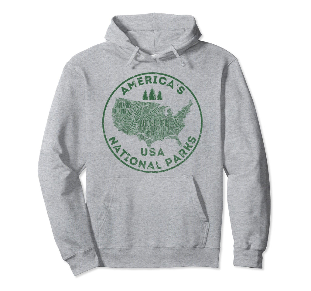 National Parks Map Hiking Travel Camping Hoodie - Unique Graphic Unisex - T-Shirt, Sweatshirt, Hoodie