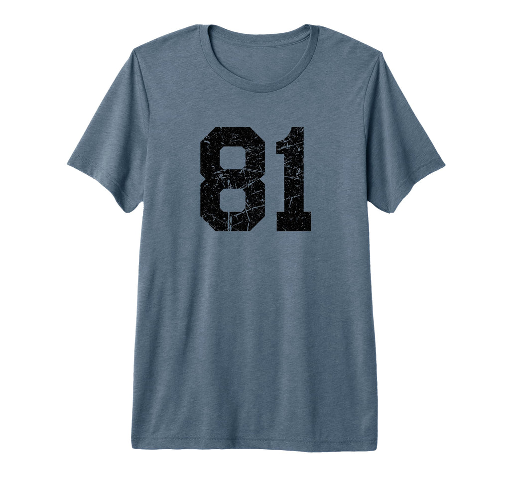 Distressed Sport Team Number 81 Tri Blend T-Shirt - Streetwear Style Unisex - T-Shirt, Sweatshirt, Hoodie