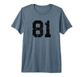 Distressed Sport Team Number 81 Tri Blend T-Shirt - Streetwear Style Unisex - T-Shirt, Sweatshirt, Hoodie