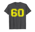 Number 60 Varsity Distressed Sport T-Shirt - Casual Everyday Wear Unisex - T-Shirt, Sweatshirt, Hoodie