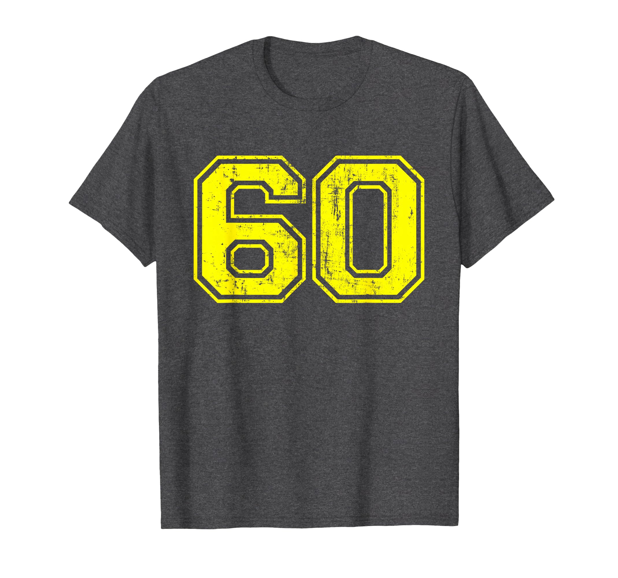 Number 60 Varsity Distressed Sport T-Shirt - Casual Everyday Wear Unisex - T-Shirt, Sweatshirt, Hoodie