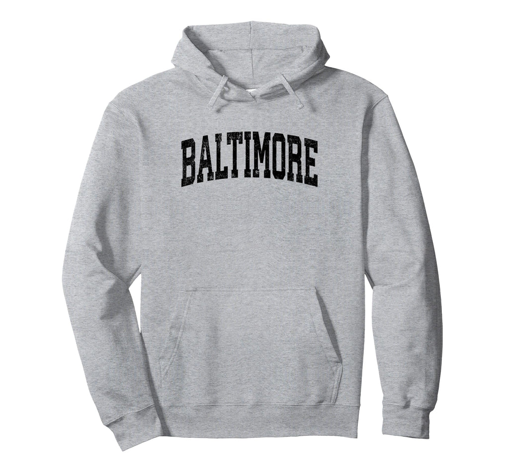 Baltimore Maryland Md Athletic Sports Hoodie - Custom Art Print Unisex - T-Shirt, Sweatshirt, Hoodie