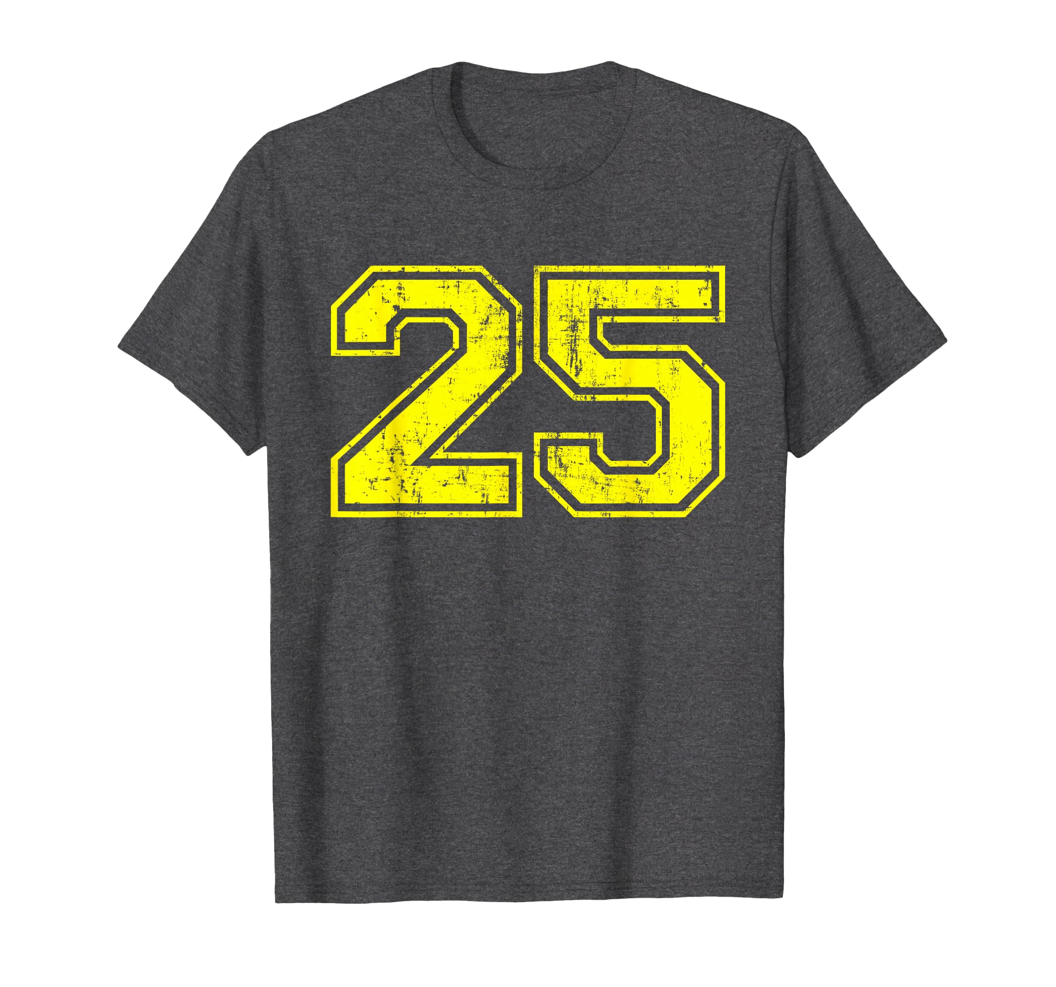 Number 25 Varsity Distressed T-Shirt - Casual Everyday Wear Men Women - T-Shirt, Sweatshirt, Hoodie