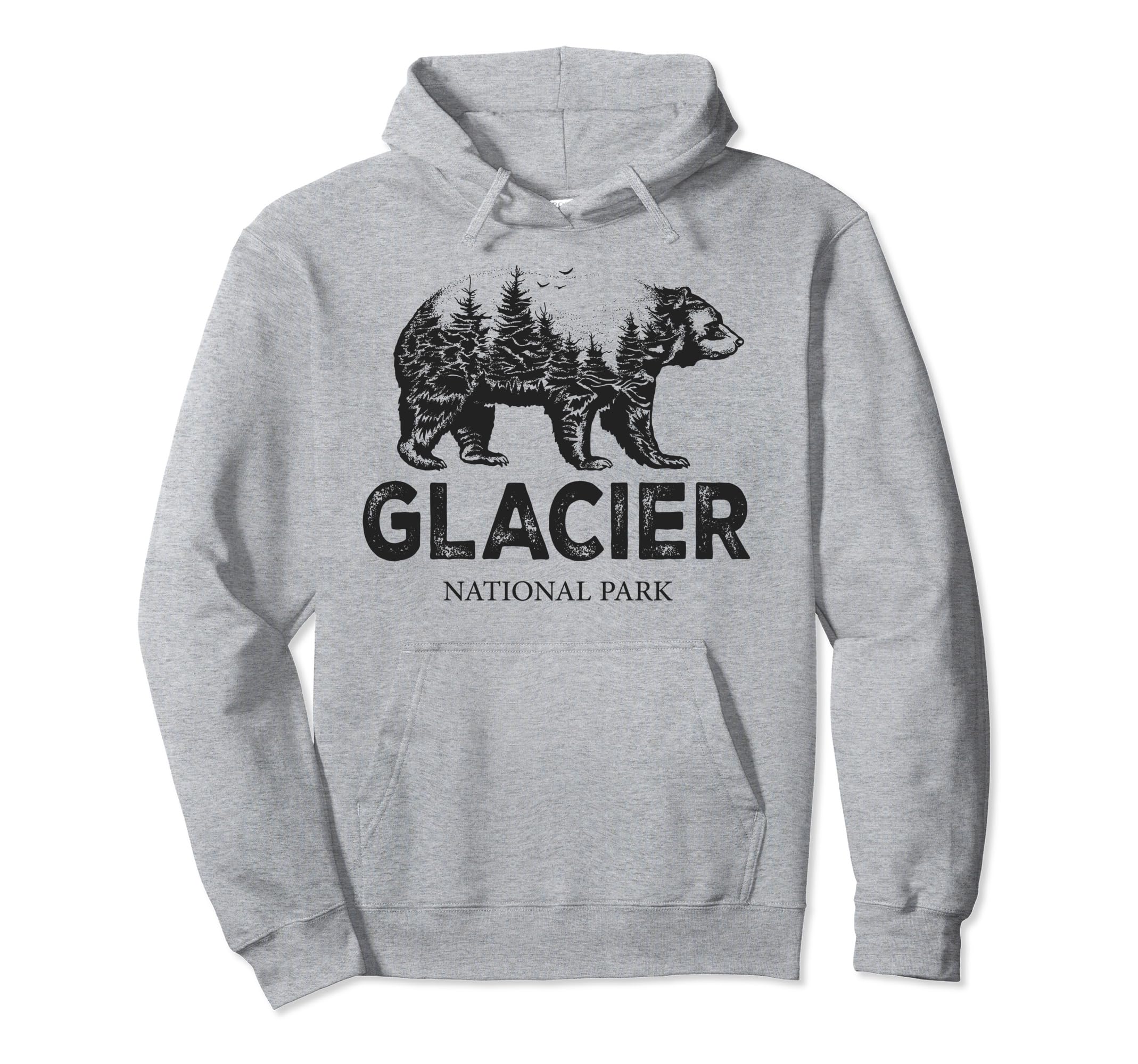 Glacier National Park Grizzly Bear Hoodie - Novelty Apparel Men Women - T-Shirt, Sweatshirt, Hoodie