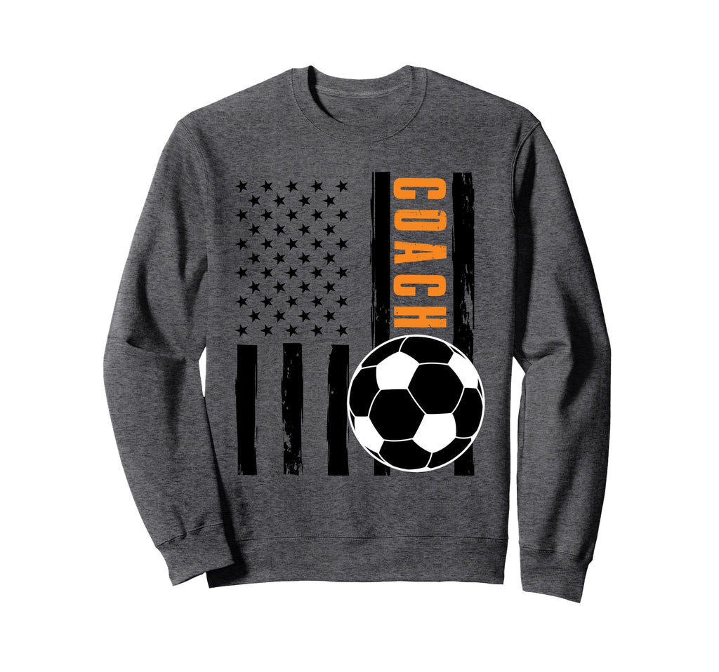 Usa Flag Soccer Coach Funny Sweatshirt - Casual Everyday Wear Unisex - T-Shirt, Sweatshirt, Hoodie