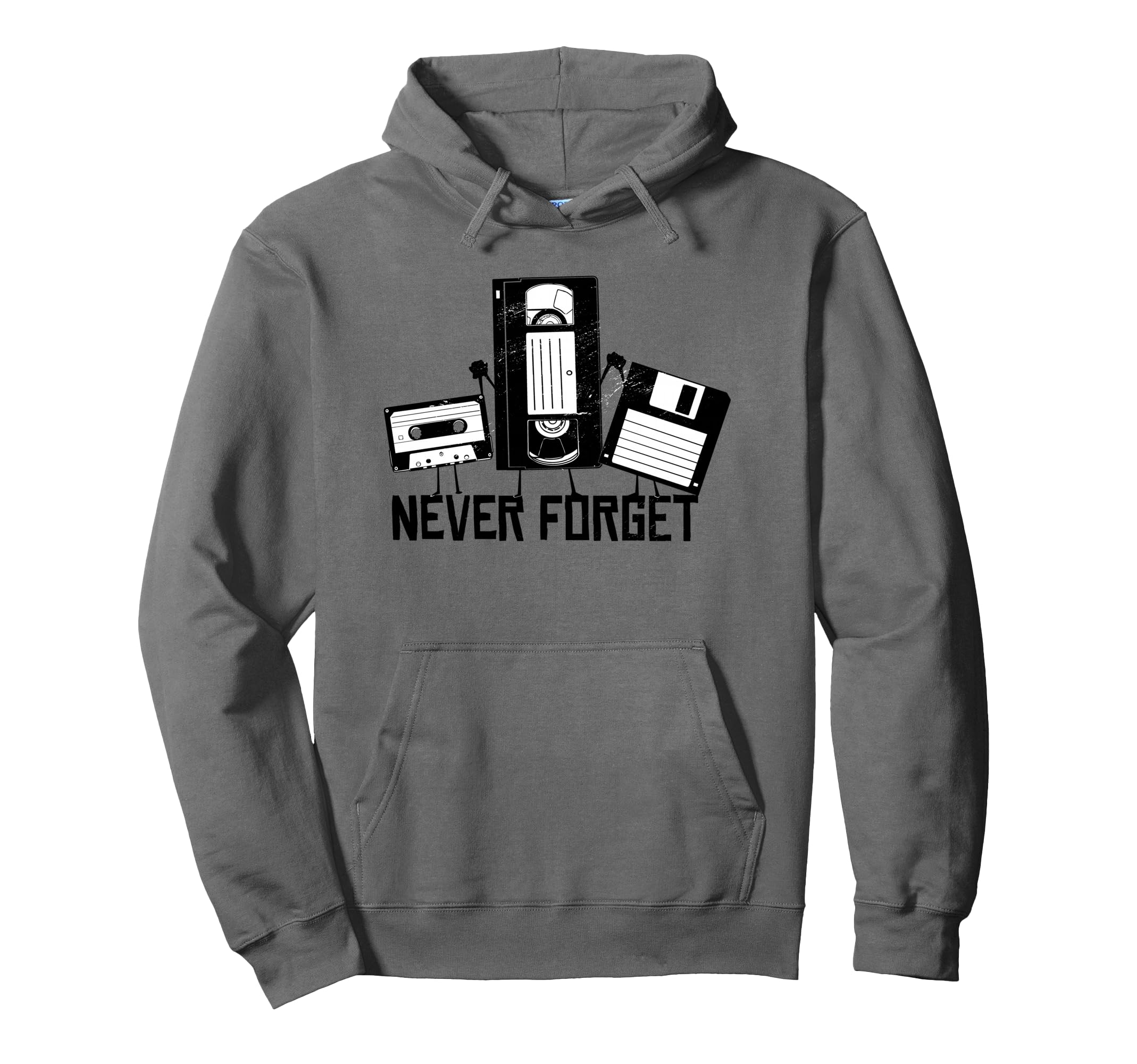 Never Forget Vcr Cassette Tape Floppy Hoodie - Casual Everyday Wear Unisex - T-Shirt, Sweatshirt, Hoodie