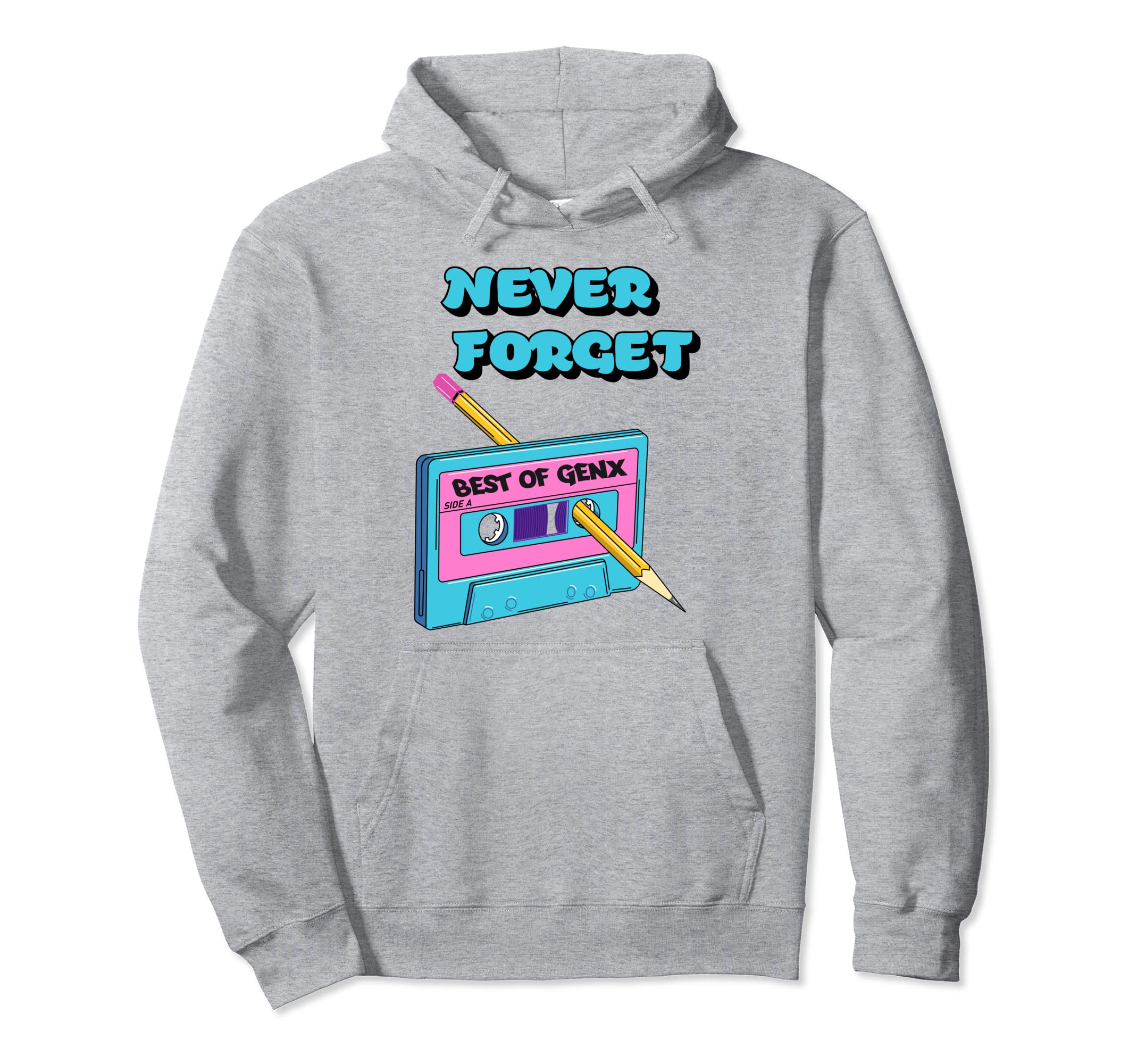 1980S Cassette Tape Gen X Never Hoodie - Casual Everyday Wear Men Women - T-Shirt, Sweatshirt, Hoodie