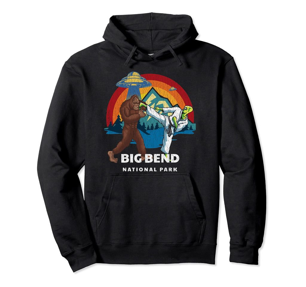 Big Bend National Park Bigfoot Alien Hoodie - Custom Art Print Men Women - T-Shirt, Sweatshirt, Hoodie