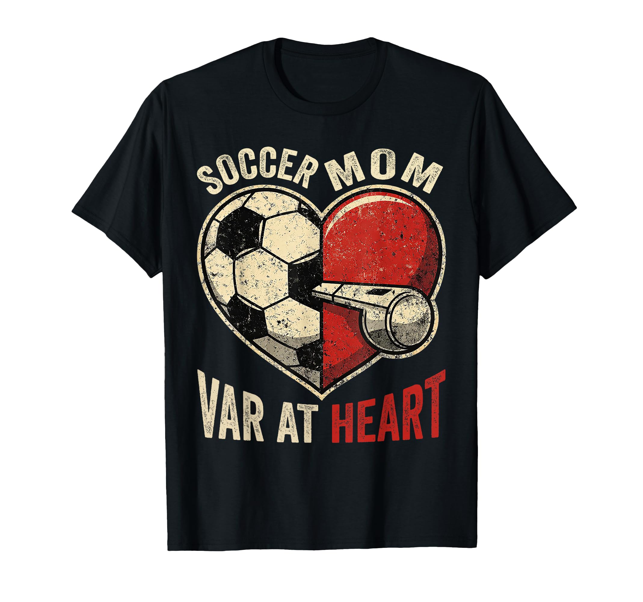 Soccer Mom Var Heart Soccer Heart T-Shirt - Aesthetic Graphic Men Women - T-Shirt, Sweatshirt, Hoodie