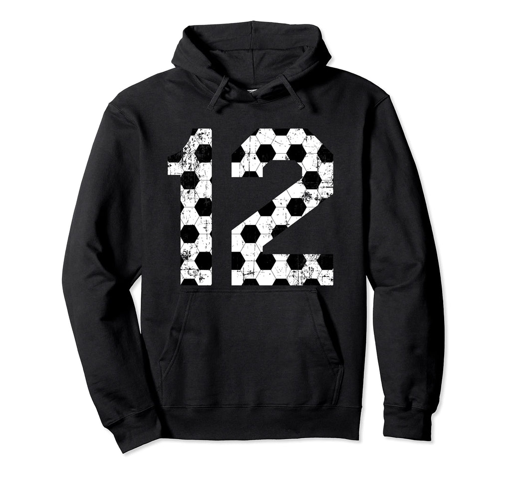 Soccer 12 Jersey Number Hoodie - Aesthetic Graphic Unisex - T-Shirt, Sweatshirt, Hoodie