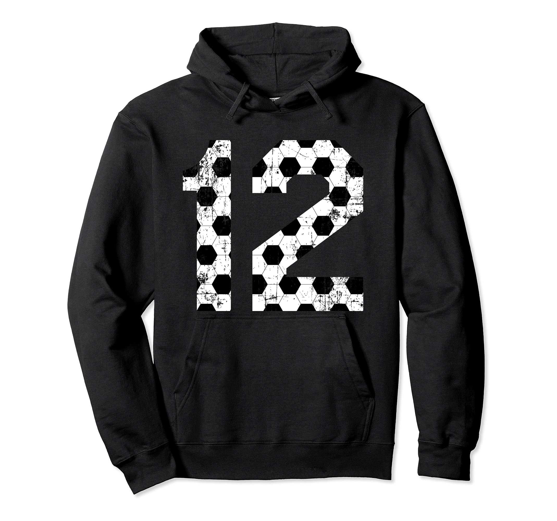 Soccer 12 Jersey Number Hoodie - Aesthetic Graphic Unisex - T-Shirt, Sweatshirt, Hoodie