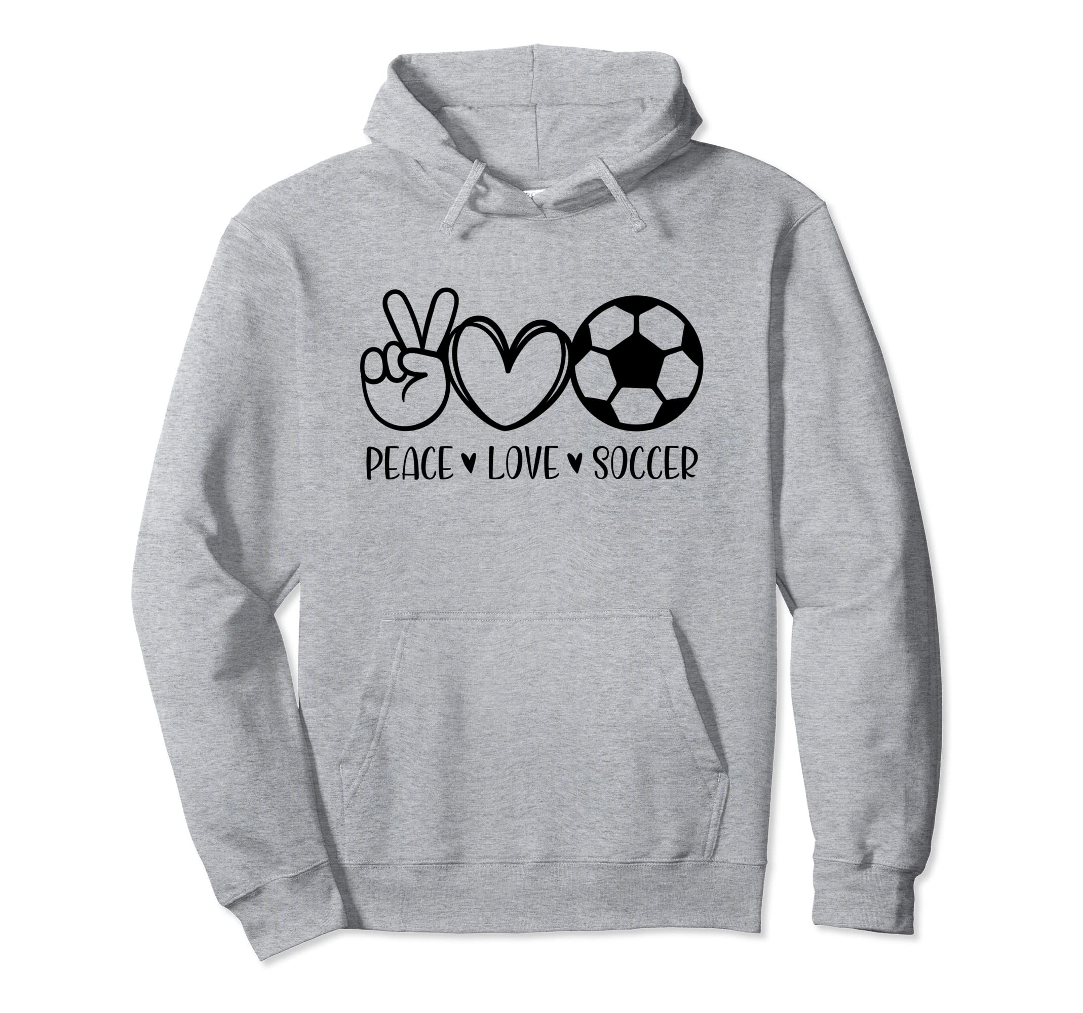 Peace Love Soccer Game Day Sports Mom Hoodie - Novelty Apparel Men Women - T-Shirt, Sweatshirt, Hoodie