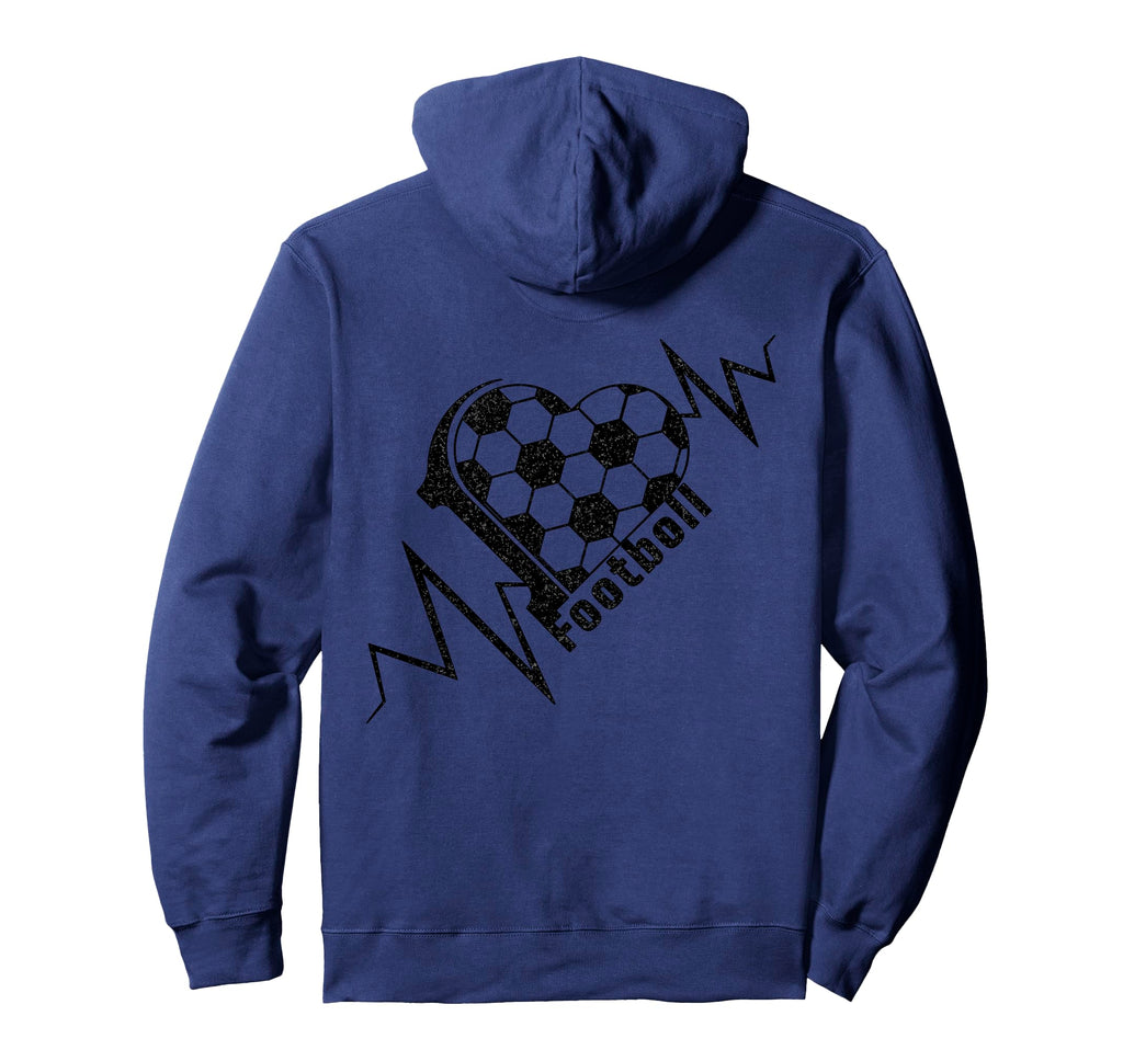 Love Football Heartbeat Soccer Pulse Hoodie - Novelty Apparel Men Women - T-Shirt, Sweatshirt, Hoodie