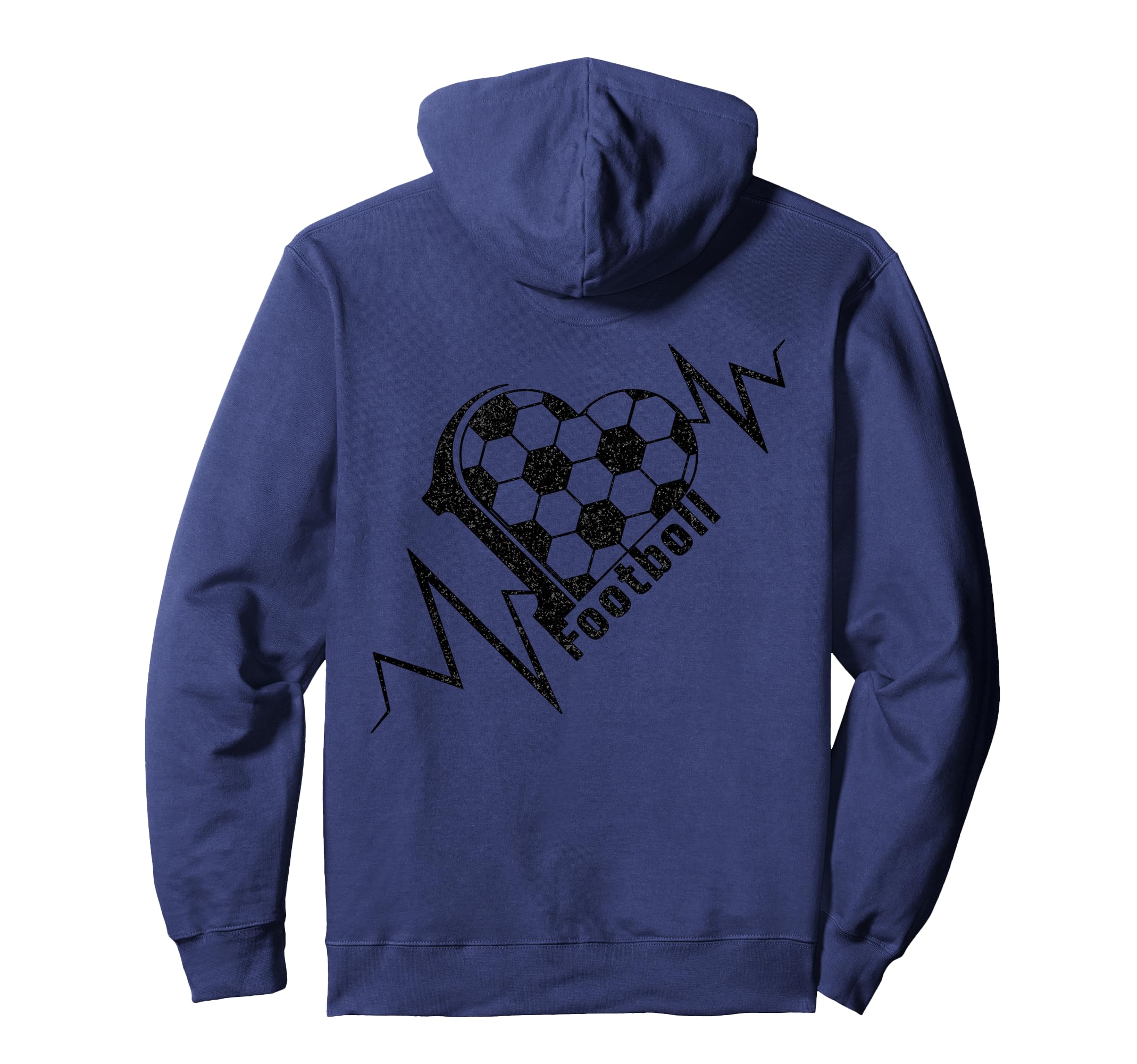 Love Football Heartbeat Soccer Pulse Hoodie - Novelty Apparel Men Women - T-Shirt, Sweatshirt, Hoodie