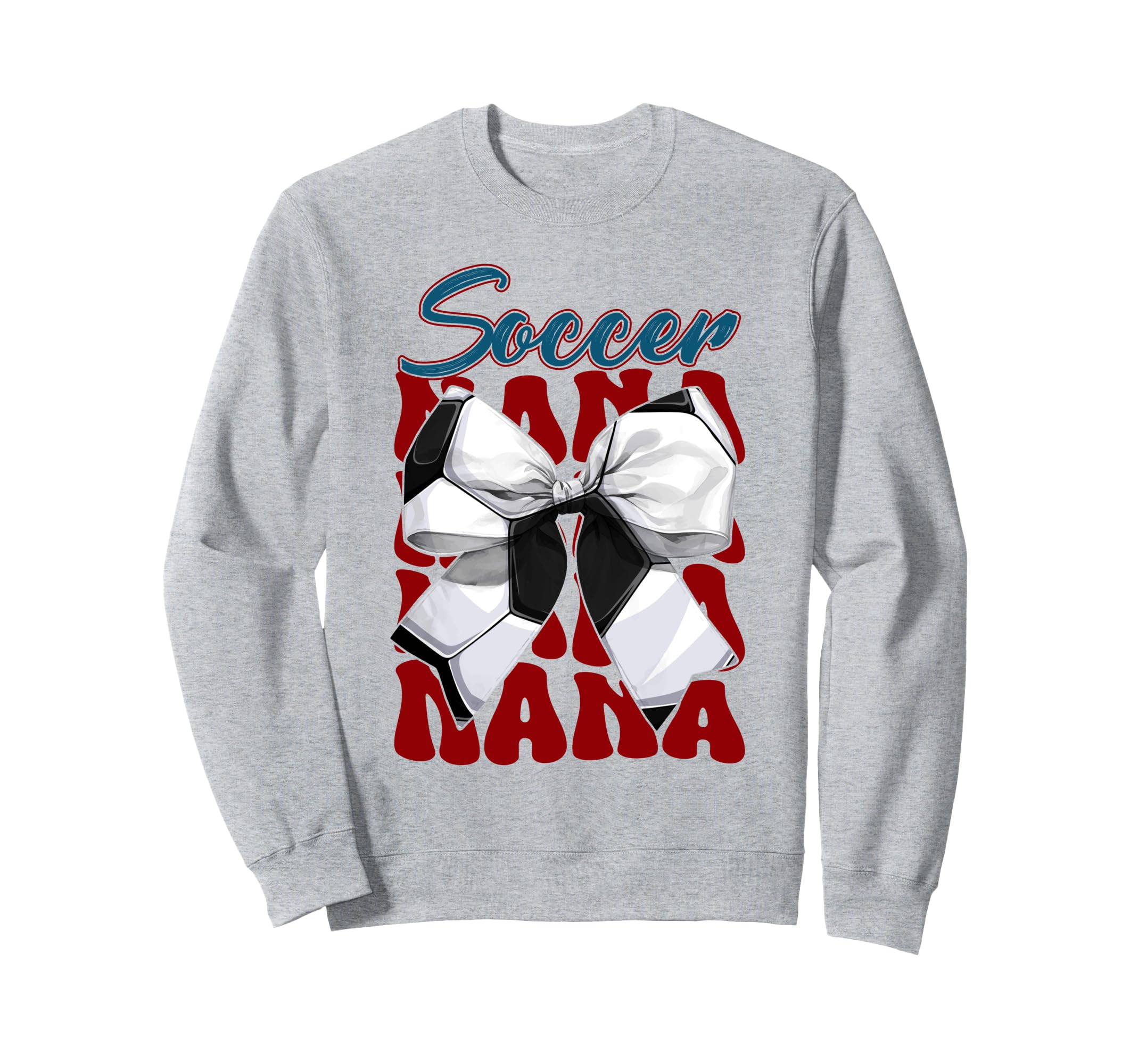 Soccer Nana Bow Soccer Mom Sweatshirt - Fun Novelty Design for Adults - T-Shirt, Sweatshirt, Hoodie