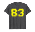 Number 83 Varsity Distressed T-Shirt - Casual Everyday Wear for Adults - T-Shirt, Sweatshirt, Hoodie