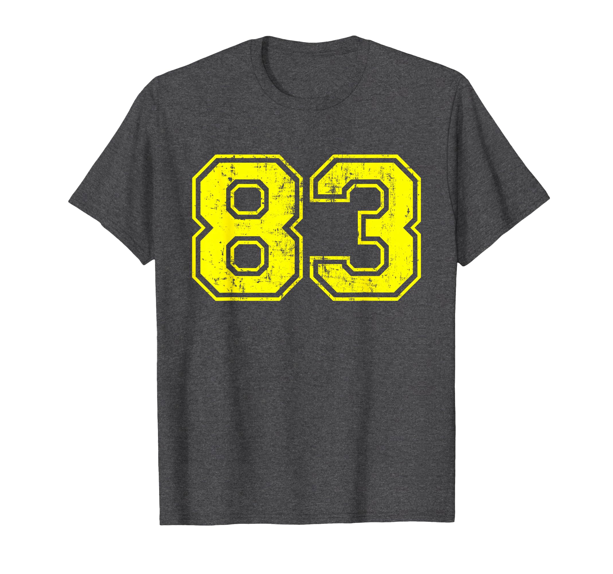 Number 83 Varsity Distressed T-Shirt - Casual Everyday Wear for Adults - T-Shirt, Sweatshirt, Hoodie