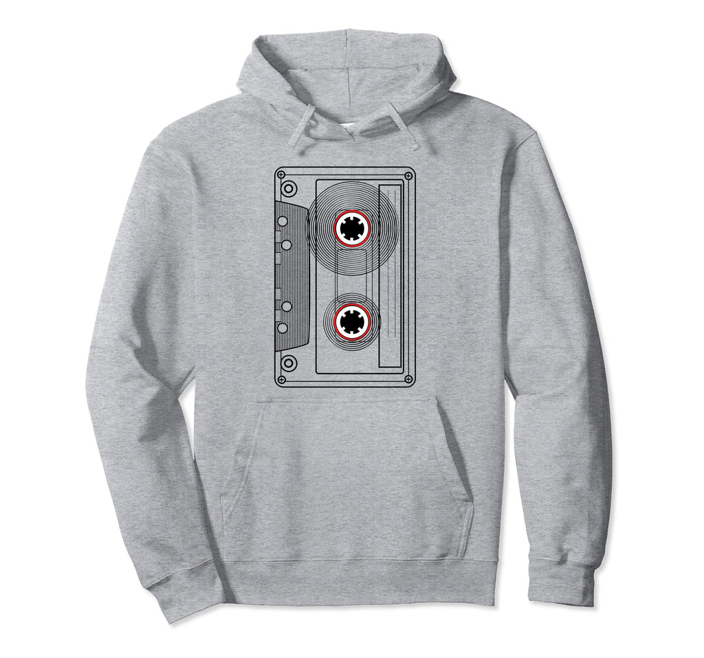Minimalist Cassette Tape Eighties Line Hoodie - Minimalist Print Men Women - T-Shirt, Sweatshirt, Hoodie