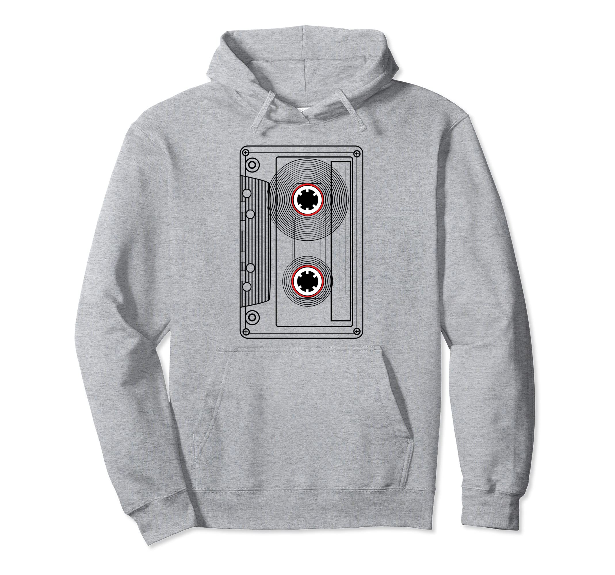Minimalist Cassette Tape Eighties Line Hoodie - Minimalist Print Men Women - T-Shirt, Sweatshirt, Hoodie