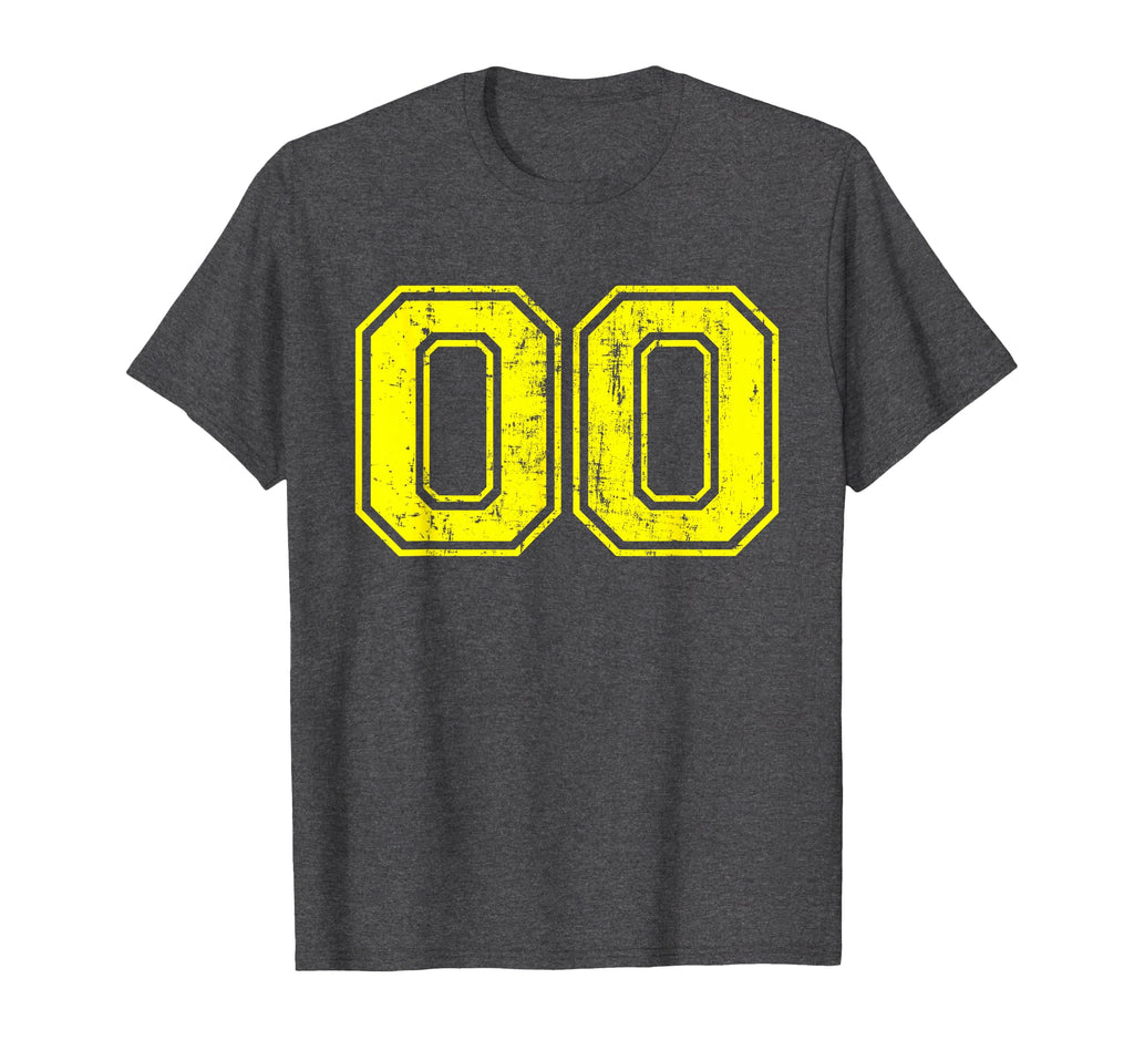 Number 00 Zero Varsity Distressed T-Shirt - Streetwear Style for Adults - T-Shirt, Sweatshirt, Hoodie