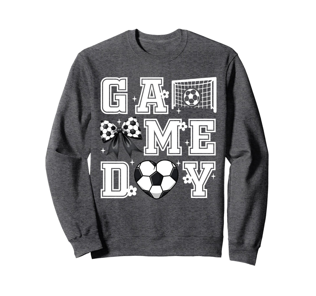 Soccer Game Day Coquette Bow Funny Sweatshirt - Aesthetic Graphic Unisex - T-Shirt, Sweatshirt, Hoodie