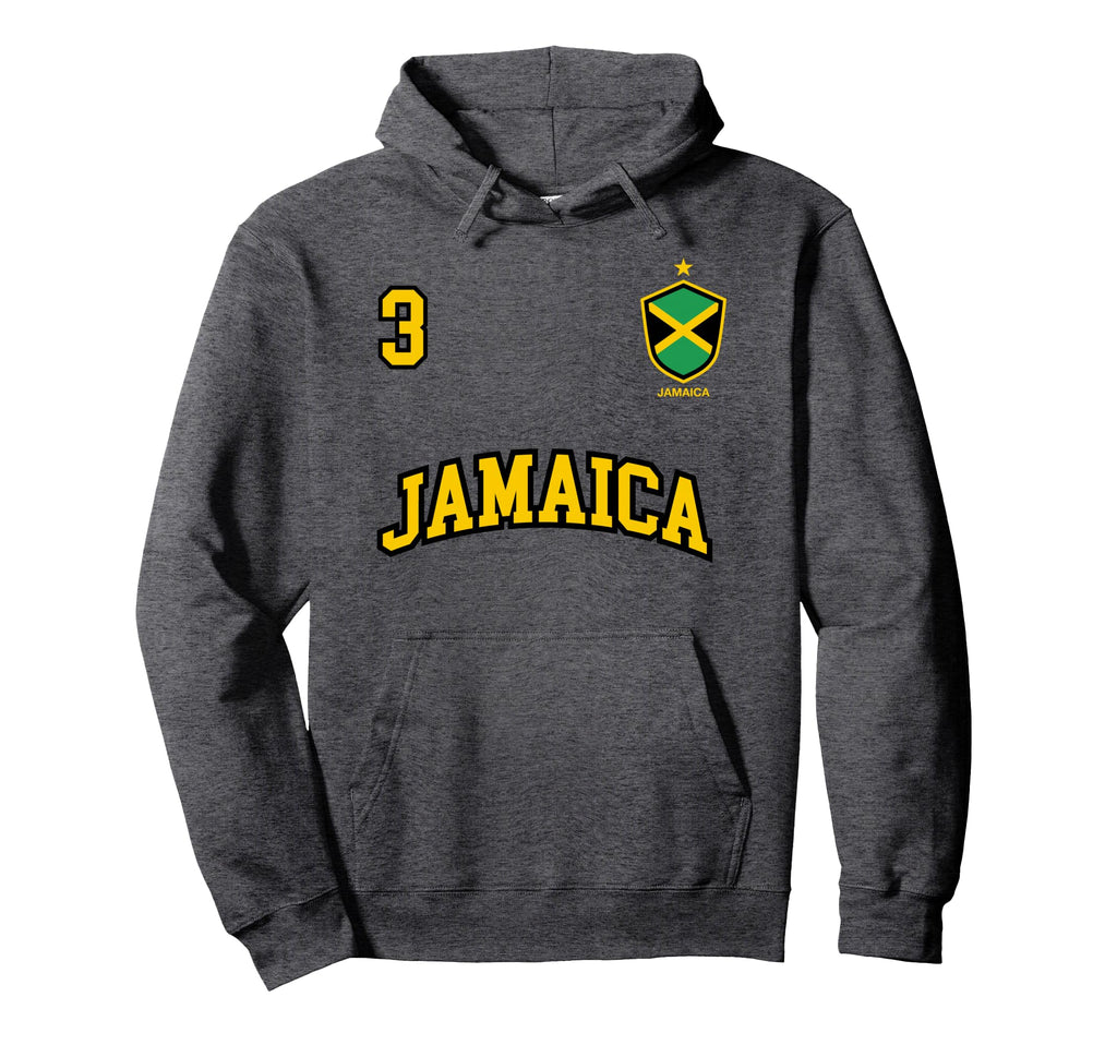 Jamaica Number 3 Soccer Team Sports Hoodie - Fun Novelty Design Unisex - T-Shirt, Sweatshirt, Hoodie