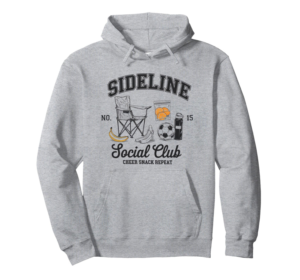 Sideline Social Club Soccer Mom Game Day Hoodie - Unique Graphic Unisex - T-Shirt, Sweatshirt, Hoodie