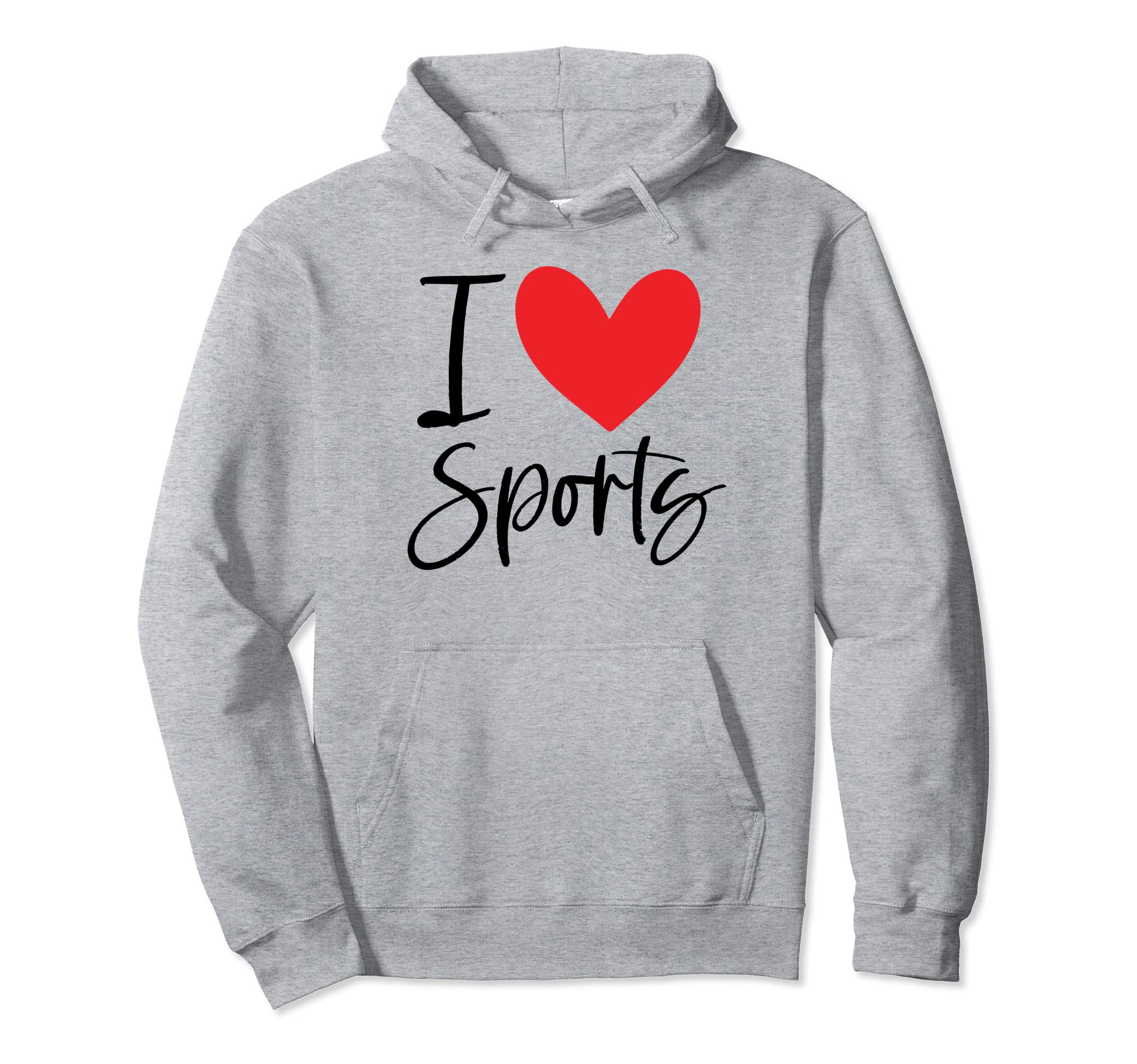 I Love Sports Football Baseball Hoodie - Novelty Apparel for Adults - T-Shirt, Sweatshirt, Hoodie