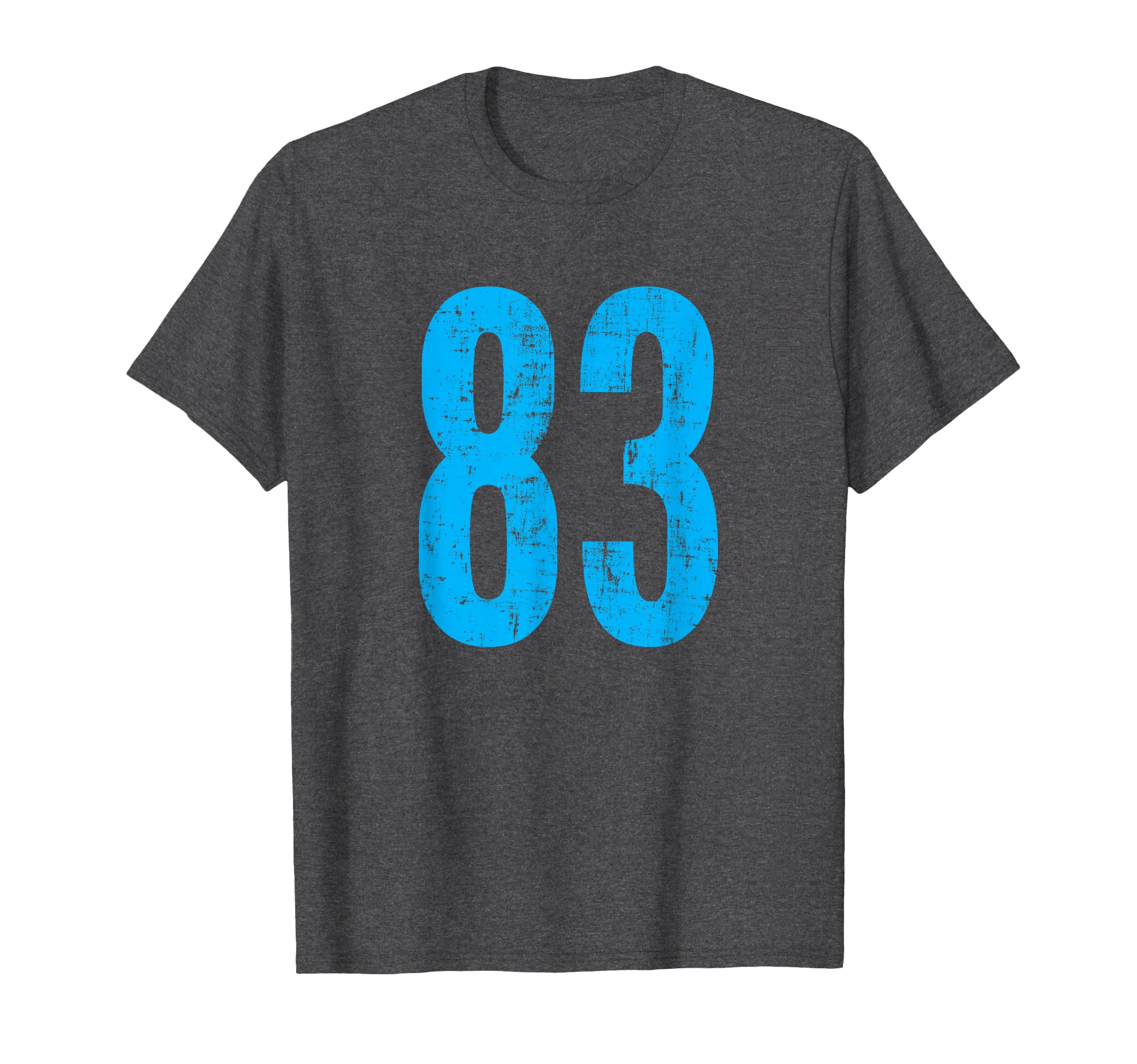 Number 83 Distressed Sport Team T-Shirt - Custom Art Print for Adults - T-Shirt, Sweatshirt, Hoodie