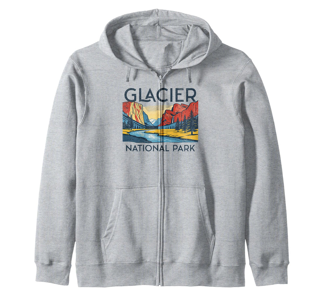 Glacier National Park Montana Usa Outdoor Hoodie - Aesthetic Graphic Unisex - T-Shirt, Sweatshirt, Hoodie