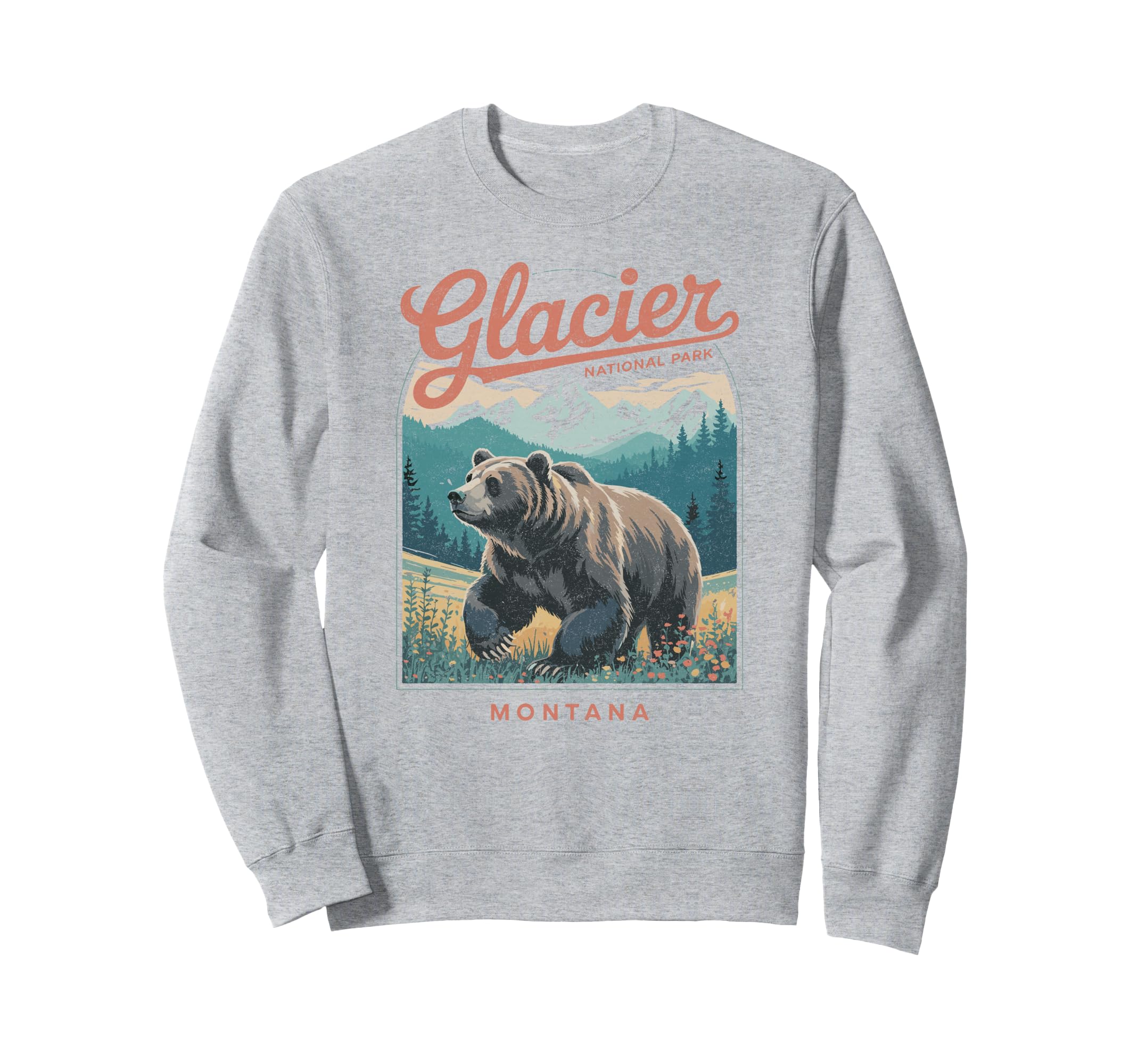 Glacier National Park Montana Usa T-Shirt - Minimalist Print Men Women - T-Shirt, Sweatshirt, Hoodie