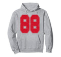 88 Outline Number 88 Varsity Fan Hoodie - Novelty Apparel for Adults - T-Shirt, Sweatshirt, Hoodie