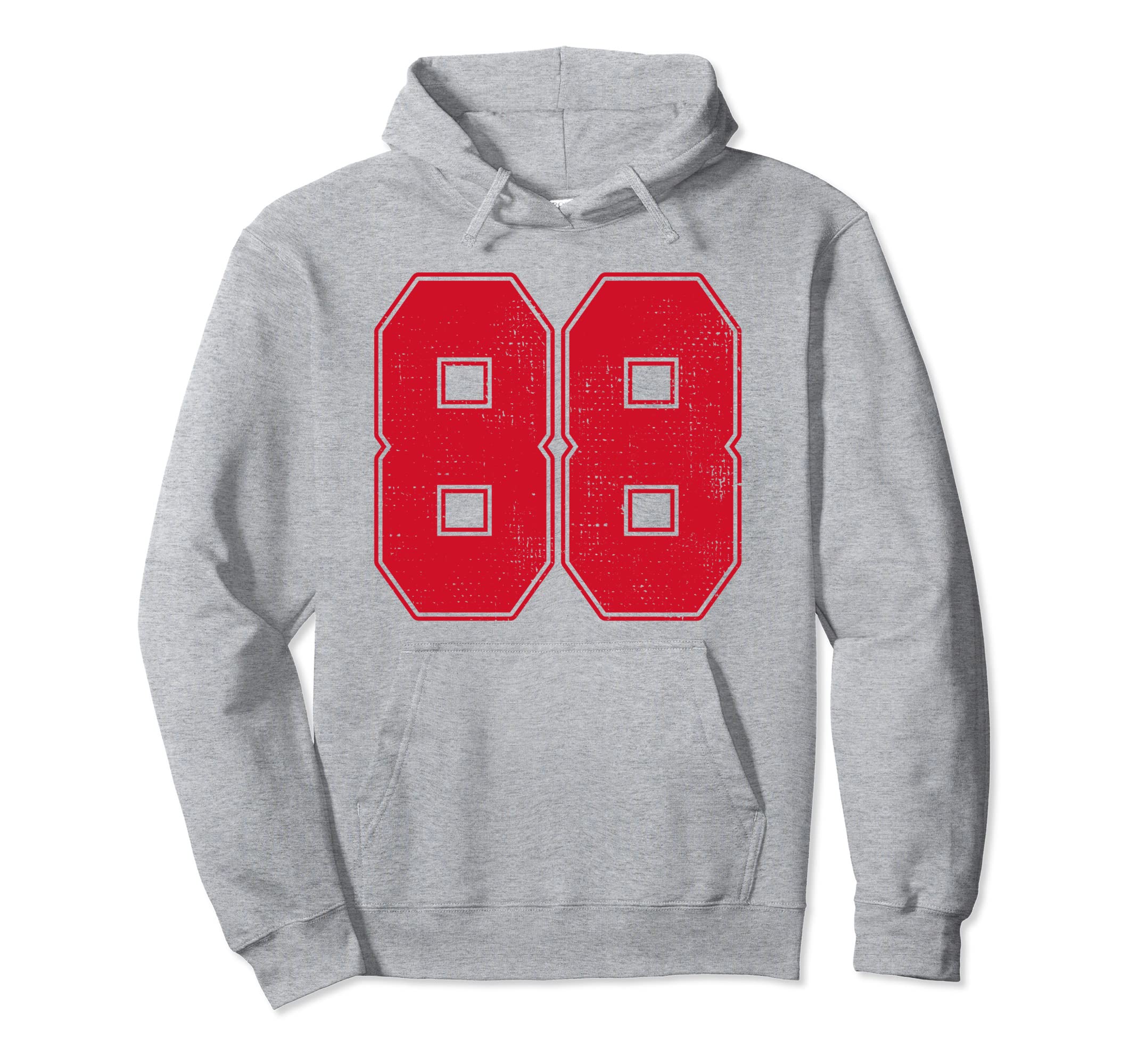 88 Outline Number 88 Varsity Fan Hoodie - Novelty Apparel for Adults - T-Shirt, Sweatshirt, Hoodie