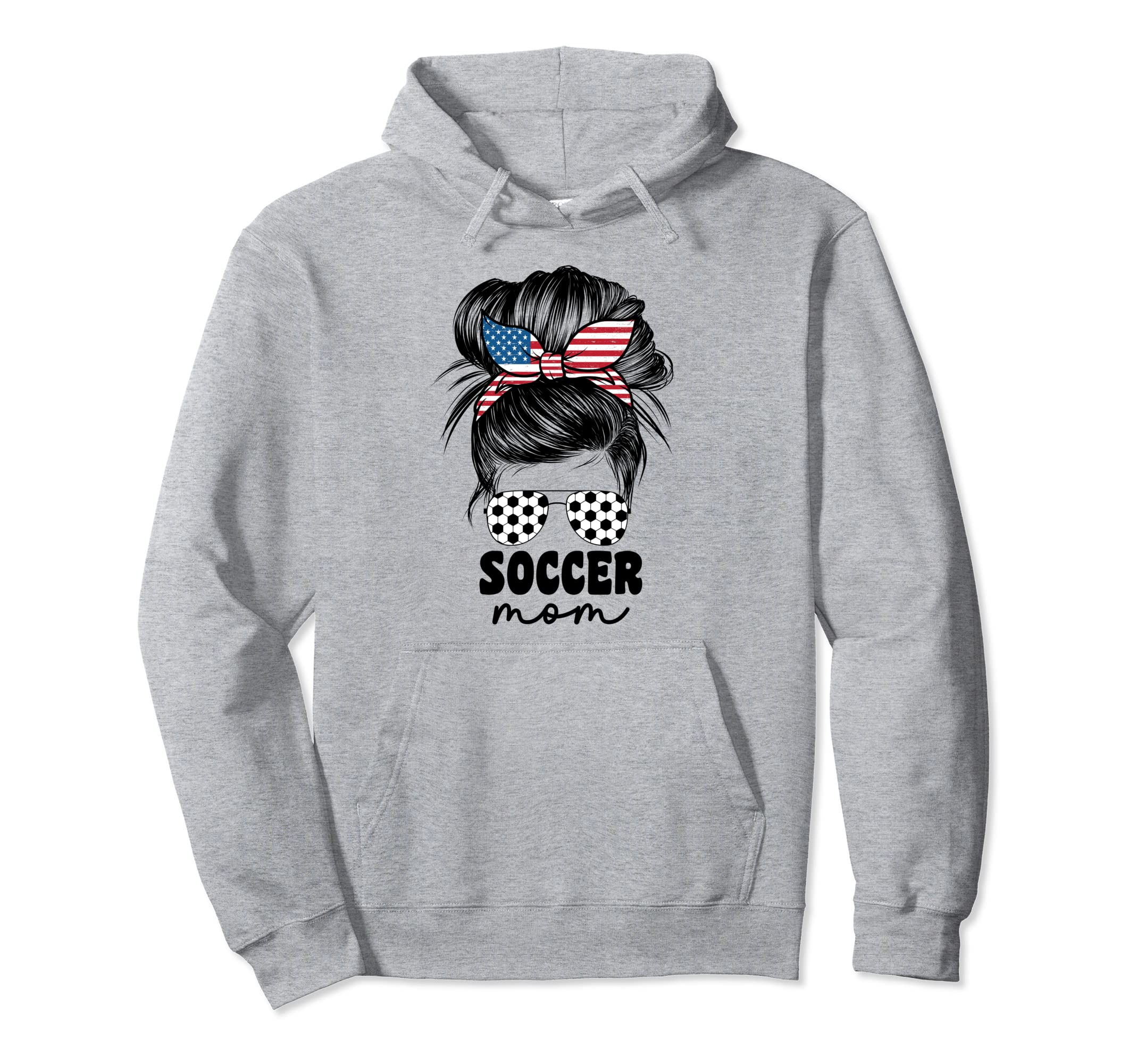 Soccer Mom Mama Usa American Flag Hoodie - Streetwear Style for Adults - T-Shirt, Sweatshirt, Hoodie