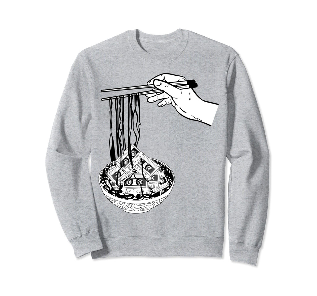 Chopsticks Hands Ramen Bowl Cassette T-Shirt - Minimalist Print Men Women - T-Shirt, Sweatshirt, Hoodie