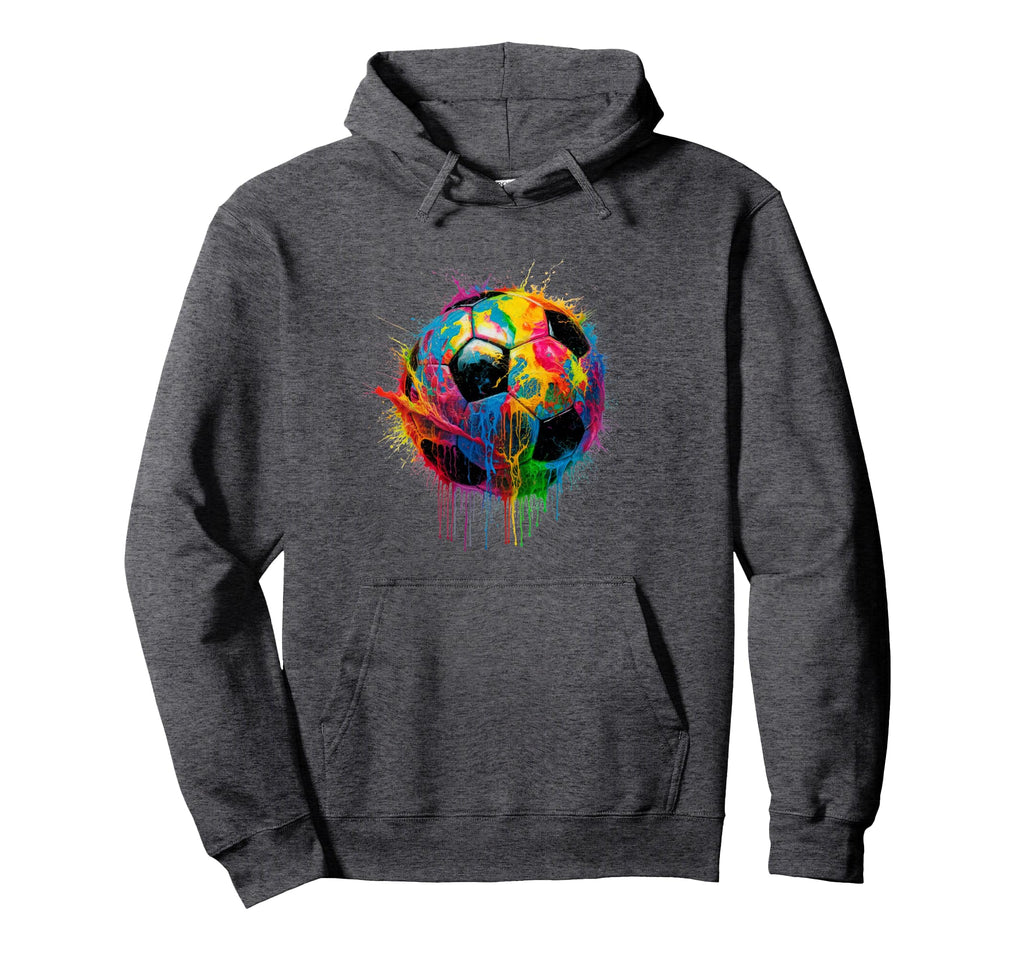 Colorful Soccer Ball Tie Dye Paint Drip Hoodie - Trendy Graphic Unisex - T-Shirt, Sweatshirt, Hoodie