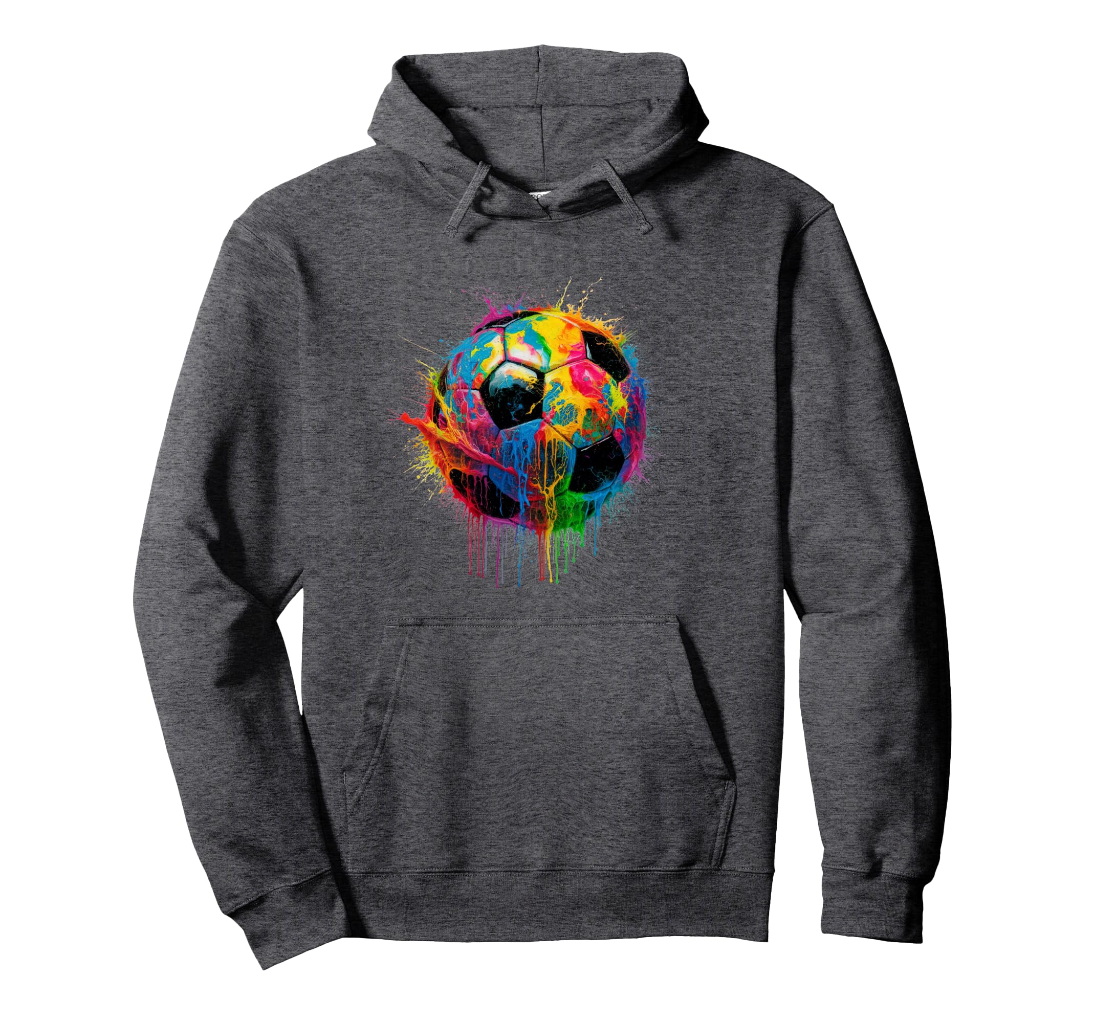 Colorful Soccer Ball Tie Dye Paint Drip Hoodie - Trendy Graphic Unisex - T-Shirt, Sweatshirt, Hoodie