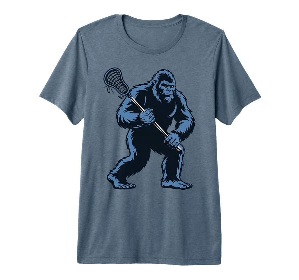 Bigfoot Lacrosse Sasquatch Lax Tri T-Shirt - Novelty Apparel Men Women - T-Shirt, Sweatshirt, Hoodie