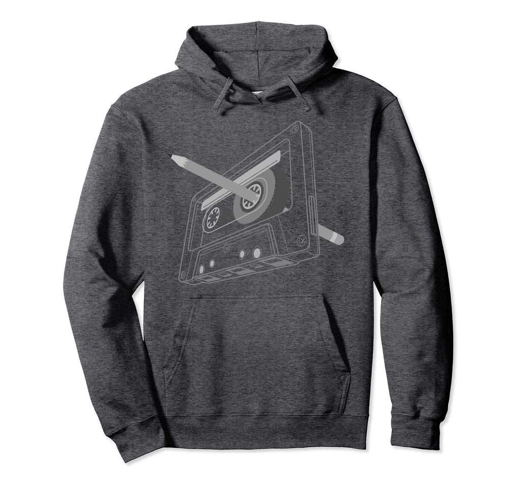 Rewind Funny 80S 90S Cassette Pencil Gift Hoodie - Trendy Graphic Unisex - T-Shirt, Sweatshirt, Hoodie