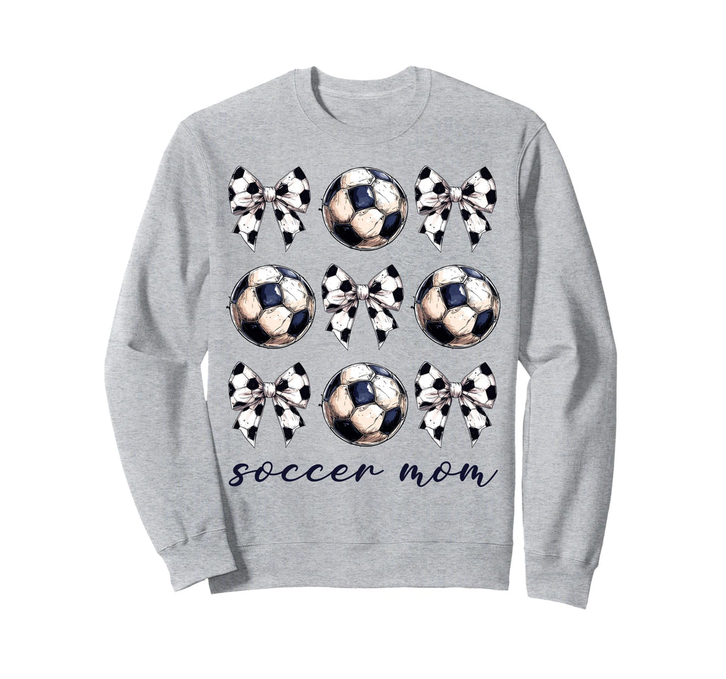 Coquette Bow Soccer Mom Soccer Lovers Sweatshirt - Graphic Print Men Women - T-Shirt, Sweatshirt, Hoodie