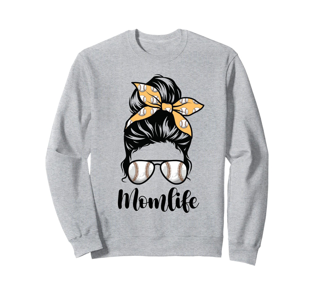 Mom Life Messy Bun Lovers Mother Sweatshirt - Trendy Graphic for Adults - T-Shirt, Sweatshirt, Hoodie